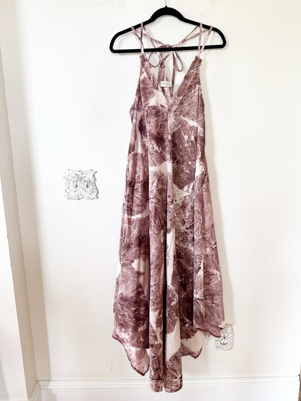 Lost & Found by J Friedman Maldives Pink Palm Leaf Cotton Beach Dress one Size - Picture 7 of 12